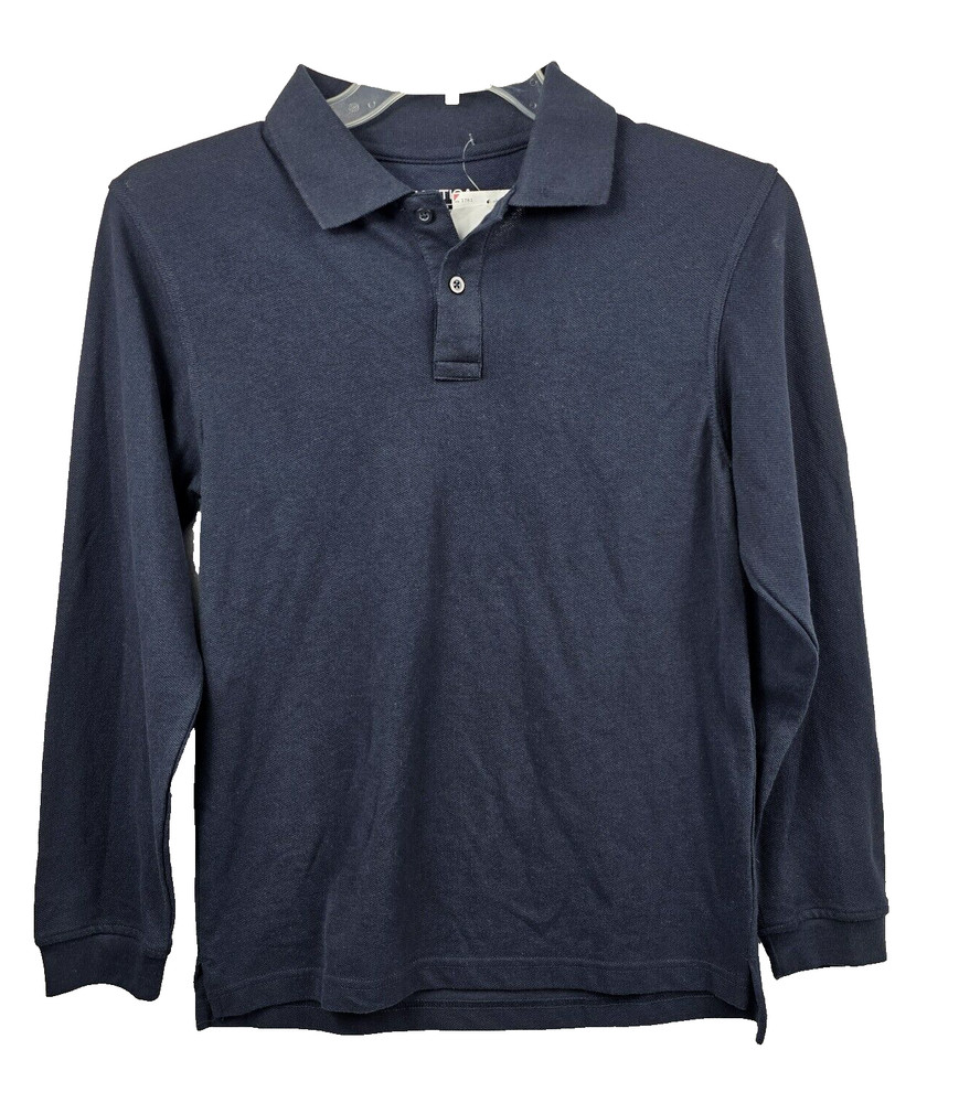 Nautica Boys School Uniform Collared Blue Shirt Long Sleeve Large 14/16