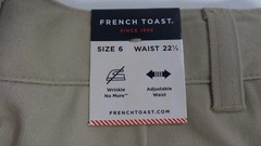 NEW French Toast Official Schoolwear Pants SH9229 G CC CN13 Khaki Size 6 12