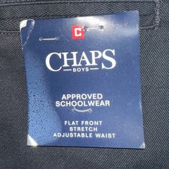 NWT Chaps Boys Black School Uniform Flat Front Stretch Twill Pants Size 4 Reg