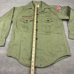Vintage Boy Scouts of America Shirt Youth Green Sanforized Uniform BSA 50s 60s