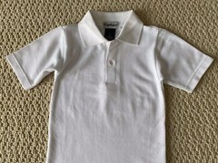 New Boy’s Taphuco Uniform Solid White Classic Polo Shirt Boy’s Sizes 4 5 6