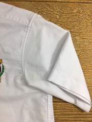 Lands End Boys Shirt Size 12 White Short Sleeve Polo Unidos Dual Language School
