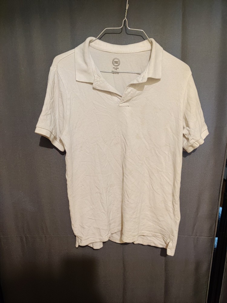 Two White and One Navy Blue Wonder Nation polo shirt size 18