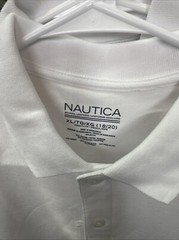 NWT Nautica School Uniform Performance White Polo, Big Boy’s XL 18/20 New