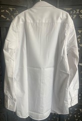 Young boys white Oxford button down collared uniform shirt slim S long sleeve