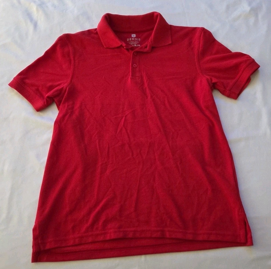 Dennis Uniform YL Youth 12 Red SS School Shirt NEW