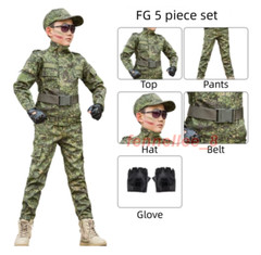 Children’s Camouflage Suit Special Forces Military Training Uniform with Helmet