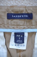 Lands End – Boys Tan School Uniform Plain Front Chino Pants – Size FIT 2
