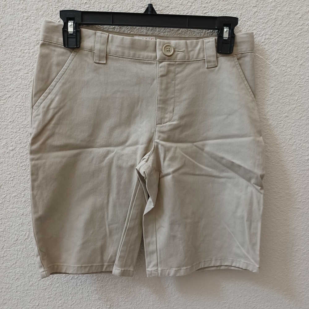 CAT & JACK BOYS Khaki SCHOOL UNIFORM SHORT SZ 14 length 17 1/2