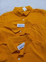 NWT Lot 3 Sun Flare Gold Large 10-12 Old Navy Built-In Flex Pique Uniform Polo