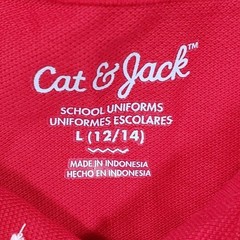 NWT Cat & Jack Boys Red Short Sleeve School Uniform Polo Shirt Size L 12/14