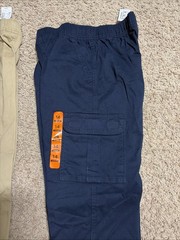 Pair Of NWT The Children’s Place Boys 14 Tan Navy Cargo Pants Slip On Uniform