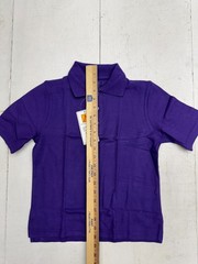 A+ Solid Purple 1/4 Button Polo Uniform T Shirt Youth Size Small NEW
