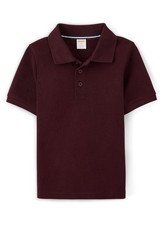 GYMBOREE Play Proof Boys Burgundy Stain-Resistant Polo Uniform Shirt