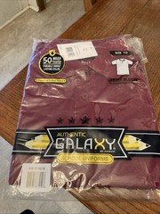 Authentic Galaxy School Uniform Polo Shirt Burgundy Size 10 By Harvic
