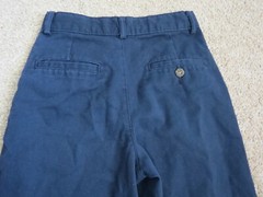 DOCKERS FLAT FRONT ADJ. WAIST NAVY PANT-SIZE 10 SLIM