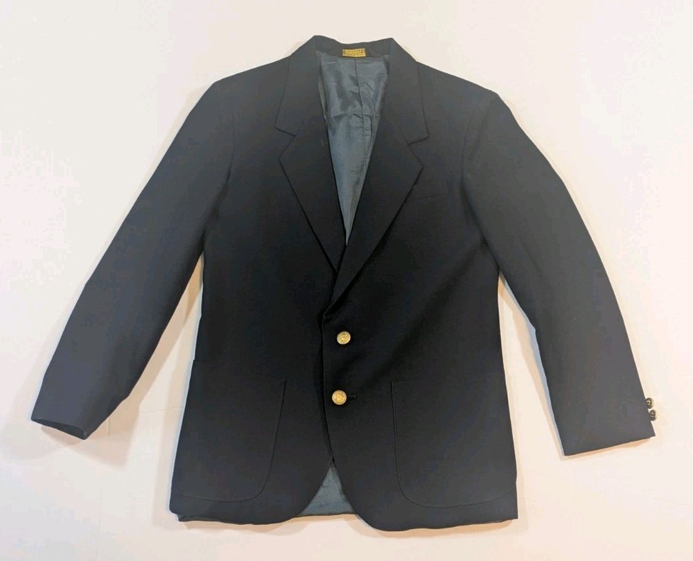 Dillards Class Club Boys Two Button Blazer Size 14 Reg Navy Blue Classic