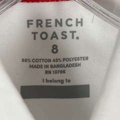 French Toast Boys Size 8 White Long Sleeve Button Dress Shirt Uniform Wedding M