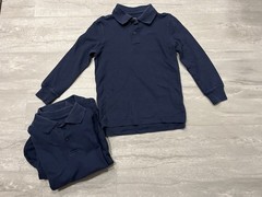 Wonder Nation Boys Longsleeve Navy School Uniform Polo Shirts x4 Size Small 6-7