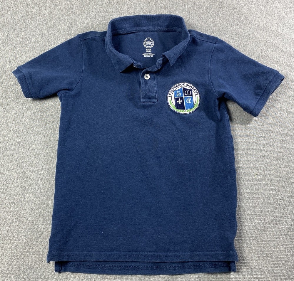 Wonder Nation School Uniform Boys Polo Shirt Size S Navy