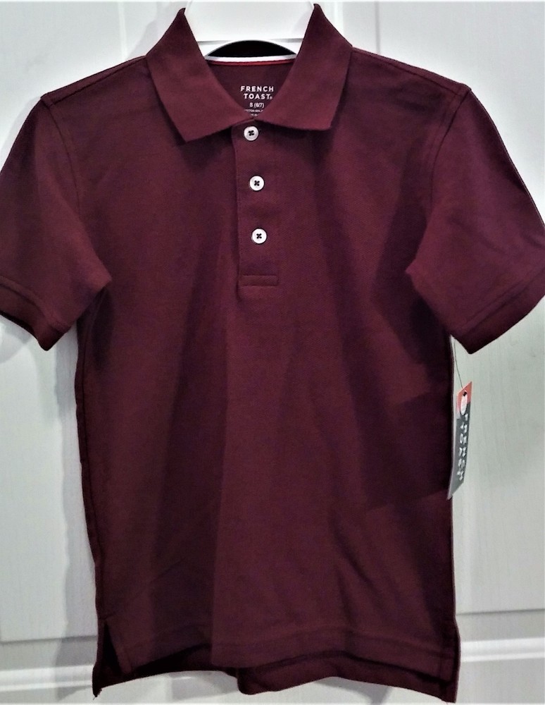 NWT French Toast School Uniform Pullover Shirt – Burgundy Boy’s Size S 6/7