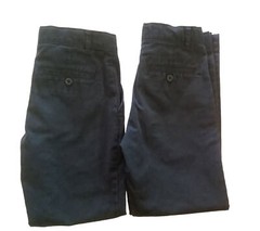 DOCKERS School Uniform Size 10 Boys Adjustable Waist Flat Front Blue Set Of 2