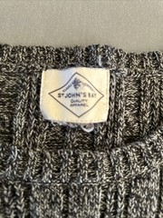 St Johns Bay Boys Size M Gray Knit Long Sleeve Dressy Crew Cable Neck Sweater