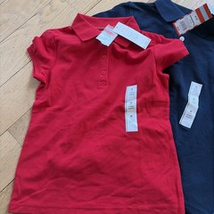 Lot of 4 Blue Red Polo Shirts And Shorts School Uniform Cat & Jack Size 8 NWT