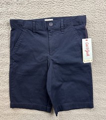 Cat & Jack Boys Youth 10 Blue Flat Front School Uniform Chino Shorts