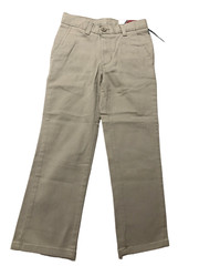 Izod Boy’s Flat Front Stretch Khaki Chino Pants Slim Size 5 Adjustable waist