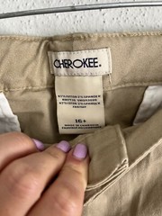 Cherokee Kids Cotton Twill Adjustable Waist Uniform Pant, Size 16