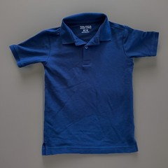 Nautica Boys School Uniform Piqué Navy Blue Polo Shirt Short Sleeve Size 8