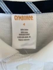GYMBOREE Boys Uniform White Polo School Shirt Stain Release Finish Size 4 NEW