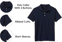 5 pk Polo Shirt for Boys, School Uniform Tagless Cotton Blend – Soft Comfortabl