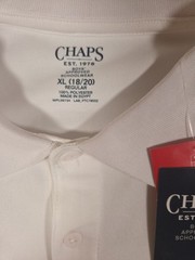 Chaps Boys’ Performance Short Sleeve Shirt XL (18/20) White – Lot of 2