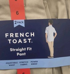 NWT French Toast Boys Size 6 Straight Fit School Uniform Pants Khaki & Navy 4 Ct