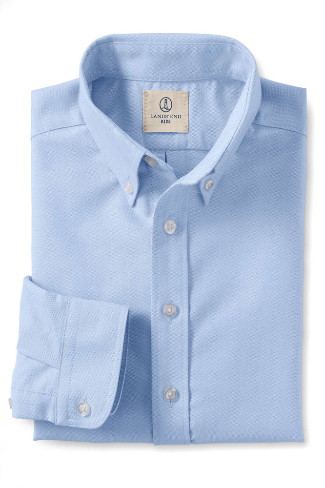 Lands’End School Uniform Boys Husky Long Sleeve Oxford