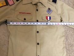 VTG Boy Scouts of America Shirt Button Up 1984 Youth Size 16 Patches Tan 1980s