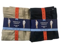 NWT French Toast Boys Size 6 Straight Fit School Uniform Pants Khaki & Navy 4 Ct