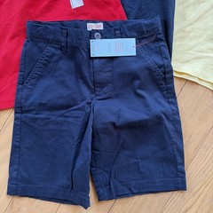 Lot of 4 Blue Red Polo Shirts And Shorts School Uniform Cat & Jack Size 8 NWT