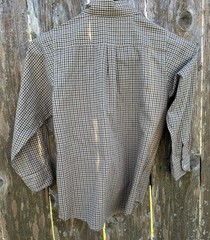 ORIENT EXPRESSED Size 7 Button Down Dress Shirt Brown Green Tiny Gingham