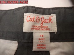NWT – Cat & Jack Boys Thundering Grey Flat Front Uniform Short, Size 16 Husky