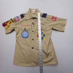 Boy Scouts Of America Boys Youth Medium Uniform Shirt USA Made Patches Pins