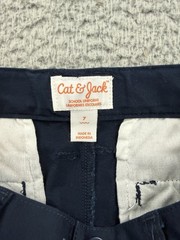 Cat & Jack Boys Youth 7 Blue Flat Front School Uniform Chino Shorts