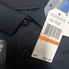 Nautica Boys Short Sleeve Performance School Uniform Polo Shirt – NEW Navy Small