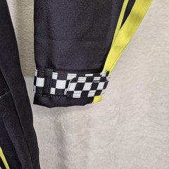 Nascar Race Car Driver Jumpsuit Boys M 52″-55″ Black Checkered Suit Hat Costume