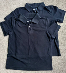 Boys Size Small 6/7 Cat & Jack Black Polo Shirt School Uniform Lot of 2