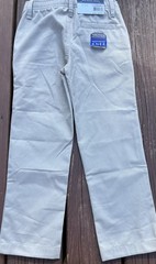 NWT Nautica Boy’s School Uniform Khaki Pants Sz 6 Regular Reinforced Knee Beige
