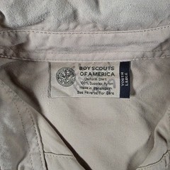 Boy Scouts of America Uniform Shirt Youth Large Tan Supplex Nylon Short Sleeve