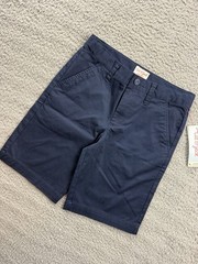Cat & Jack Boys Youth 7 Blue Flat Front School Uniform Chino Shorts